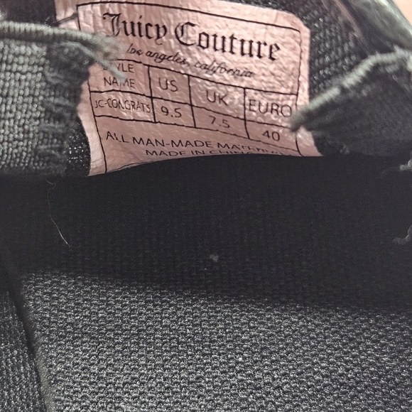 Juicy Couture Congrats Black Faux Leather Logo Slip On Sneakers‎ Womens Size 9.5 - Picture 8 of 9